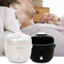 LED 다번다 무드등 미니 크크 밥통 가습기, 블랙