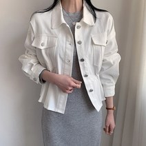 포디룩 (4color) 스트링 조절 뒷셔링 크롭 야상자켓