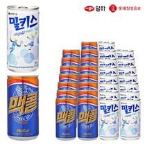 맥콜190ml & 밀키스190ml 각15개 총30개 캔음료 탄산음료 사무실간식 혼합세트 묶음캔음료, 190ml, 1세트