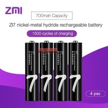 번들 판매 Xiaomi ZMI ZI7 AAA 700mAh 1.2V 충전식 Ni-MH 배터리 샤오미 ZIM 파워 뱅크 팩 mihome D5, 01 1.2V_04 16PCS