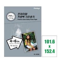 폼텍 프리미엄 저광택 포토용지 4x6 50매(260g) IH-4046
