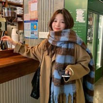 언니닷컴 체크체크 목도리 2color 여성 머플러 가을 털 겨울 니트 체크 울