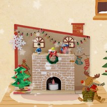 럭셔리 미니 벽난로 캔들홀더 만들기 장식 DIY 벽돌 쌓기 크리스마스 미니어처 선물 재료