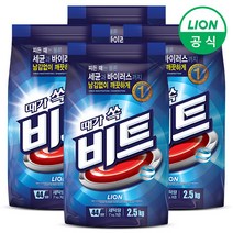 비트 분말 세탁세제 일반용 리필, 4개, 2.5kg