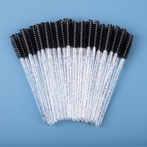 메이크업 브러쉬 볼터치 아이라인 베이스 파운데이션 스펀지 납작 치크 붓 파우치 파우더 세트 멀티 추천 좋은 품질 일회용 개갑 스탈 속눈썹 다이아몬드 핸들 마스카라 지팡이, 클리어 블랙