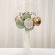 연지마켓 DIY 레터링풍선 용돈풍선 헬륨 효과 커스텀버블벌룬 생일 파티 축하 셀프 선물 환갑 결혼 기념일, 24인치 반제품+LED, 퍼플아주르