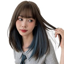 가발위드 중단발 스트레이트 통가발 베베블린+가발걸이1개+가발전용빗1개+가발망1개 세트상품, 콜드브라운, 1세트