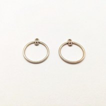 비즈공예 원석 도착! 스터드 귀걸이 액세서리 부품 23x20mm 100pcs 반지 모양 매력 손으로 만들기, 01 gold
