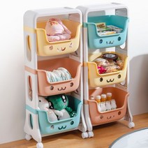 하모니 3단 장난감정리함 트롤리 수납바구나