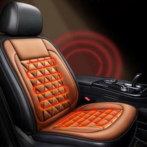 차량용 열선 온열 시트 겨울 매트 12V/24V 온도조절, 브라운 12V (1인승)
