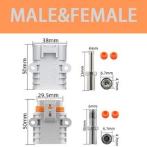 라바콘 앤더슨 스타일 주차 에어컨 커넥터 고출력 방수 자동차 리튬 배터리 플러그 5 20 100 세트, 03 Male and Female_02 20 Sets