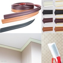 천정 몰딩 코너 틈새 굽도리 플렉스 굽돌이(길이5M X 폭3.8cm), 선택:C012_백색 금테