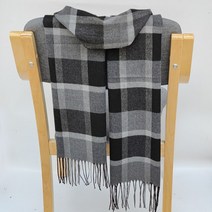 캐시미어 100%원단캐시미어 격자 무늬 따뜻한 부드러운 스카프 190x35cm 여성용 Hiver 럭셔리 태슬 머플러