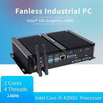 [해외] 팬리스 산업용 미니 PC I5 72U I3 55U I3 71U 미니 컴퓨터 2 RS232 COM VGA HD, 8GB RAM 256GB SSD i3 7100U