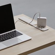 [데스커] 1인 노트북 책상 (빌트인 콘센트) 1200x600, 메이플 화이트
