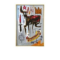 Basquiat 장 미쉘 바스키아 작품 / 호텔 카페 집 거실 인테리어 캔버스 벽걸이 그림액자 19, 블랙