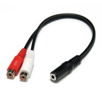 케이블마트 오디오케이블 스피커 음향 커넥터 모노 스테레오 캐논 TRS TS XLR RCA 3.5 5.5 6.3 이어폰 마이크 크기 변환 젠더 ㄱ자 꺾임 연결잭 커넥터, HA50-47 ST3.5/암-2RCA/암