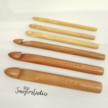 [정글스튜디오] 대나무 우드 점보 왕 코바늘 8mm 10mm 12mm 15mm 20mm 25mm 뜨개질 뜨개실 재료 DIY