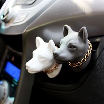 헤카테 진돗개 차량용 석고방향제, 화이트, 블랙체리