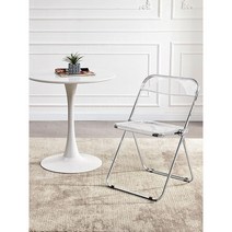 모던 투명 의자 인테리어 접이식 아크릴 철제 체어, 민트, 1개