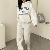 루시 레터링 양기모 후드 트레이닝 상하세트