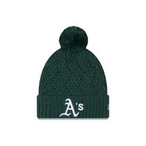 ERA 여성용 Era Green Oakland Athletics Brisk Cuffed Knit Hat with Pom