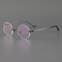 김구안경 티타늄 안경테 무테 금테 둥근 특이한 일본 수제 스타일