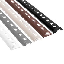 PVC 라운드 재료분리대(8 10 12mm) 5Color 2.4M _모서리마감 코너비드 코너몰딩 타일몰딩 L자몰딩 PVC몰딩 알루미늄몰딩 꼼꼼이 바닥마감 데코타일 타일재료분리대, 블랙, 8x8mm