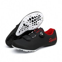 육상 축구 트랙 풋살 스파이크 화 회전 자동 잠금 필드 신발 여성 검은 색 달리기 훈련 신발 경량 남성 스포츠 신발호환