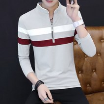 Happy shopping 남성긴팔티 라운드티셔츠 면티 가을 루즈핏 맨투맨 셔츠 카라티빅사이즈T12 그레이901