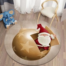 멍석 타로 북유럽 원형 만다라 러그 크리스마스 카와이 프린트 라운드 카펫 거실 매트 바닥 요가 침실 의자 미끄럼 방지 새해 선물, 40cm, 8