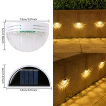 야외 태양광 벽 램프 IP66 방수 조명 에너지 절약 야간 베란다 마당용 정원 장식 16 개, 4.whitewarmwhite - 6pcs