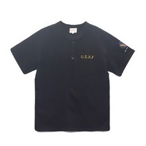 밀리터리박스 그롭스 U.S AIR FORCE 핸리넥 티셔츠(블랙)