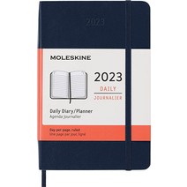 Moleskine 2023년 데일리 플래너 12M 포켓 사파이어 블루 소프트 커버 (3 5 x 5 5)