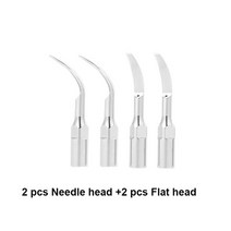 니들스케일러 비주얼 전기 초음파 치아 타르타르 리무버 미백 청소기 치아에 대한 원래, 2 바늘 2 플랫