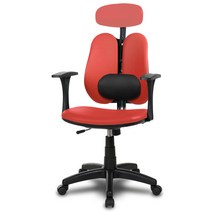 리빙클럽 리플 C형 요추헤더형 학생사무용의자 메쉬원단, 레드