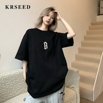 트렌디 아메리칸 빈티지 순면 반팔 티셔츠 남녀 생 트렌디 루즈핏 커플룩 봄여름 상의