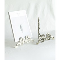 허니상점 리본 이젤 접시 거치대 빈티지 쉐비 앤틱 엔틱 고급 /2size 2color, 화이트, 1개