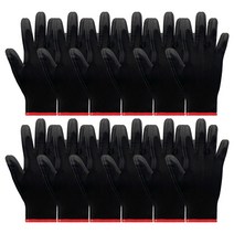 우드피카 반코팅 작업용 다목적 장갑 12개 1세트, 블랙M