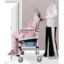 노인 장애인 용변 휠체어 높이조절 장애인리프트, 업그레이드 모델 + 큰 뒷바퀴 포함