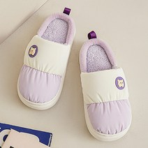 감성갤러리 여성 3.5cm 통통 파스텔 패치 포근 패딩 방한 겨울 털 슬리퍼 E-S055