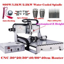 우드카빙 DIY CNC 6040 목재 밀링 머신 스테인레스 스틸 조각 라우터 4 축 3 축 USB 알루미늄 조각기 3040 3020 22kw 15kw 800w, 5.30x20cm 1500W  3Axis