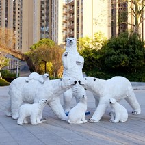 콜라 곰 조형물 대형 카페 인테리어 매니아 정원 소품, 02.북극곰 가족 5종세트