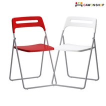 [이케아 직수입] NISSE 접이식의자 (레드 화이트), 색상:레드