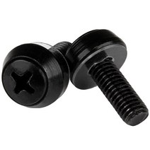StarTech. com CABCAGENT62B M6 케이지 너트 100팩 블랙 마운팅 서버 랙 캐비닛용, 50x M6, Black Mounting Screws