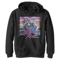 Nintendo 아동용 레인보우 로드 청소년 풀오버 후디 블랙. Large
