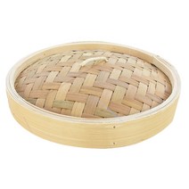 ST SHOP 아시아 대나무 기선 바구니 클래식 만두 음식 고기 빵 기선 뚜껑 조리기구, 11.8 인치 뚜껑, 설명