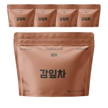 뻥차 국내산 볶은 감잎 차 생분해성 삼각티백 긴끈 카페인없는 물대신차, 100개입, 1.2g