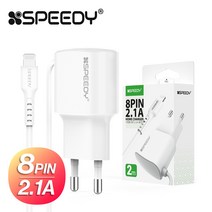 스피디 아이폰 8핀 2.1A 일체형 2M 휴대폰 충전기(SPE-N8TC21), 상세페이지 참조