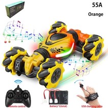 RC카 드리프트RC카 오프로드RC카 입문용RC카 대형RC카 rc 자동차 멋진 소년 4wd 스턴트 자동차 무선 원격 제어 양면 360도 회전 2.4g 플립 전자 모델 어린이, 오렌지 두 rc 3b